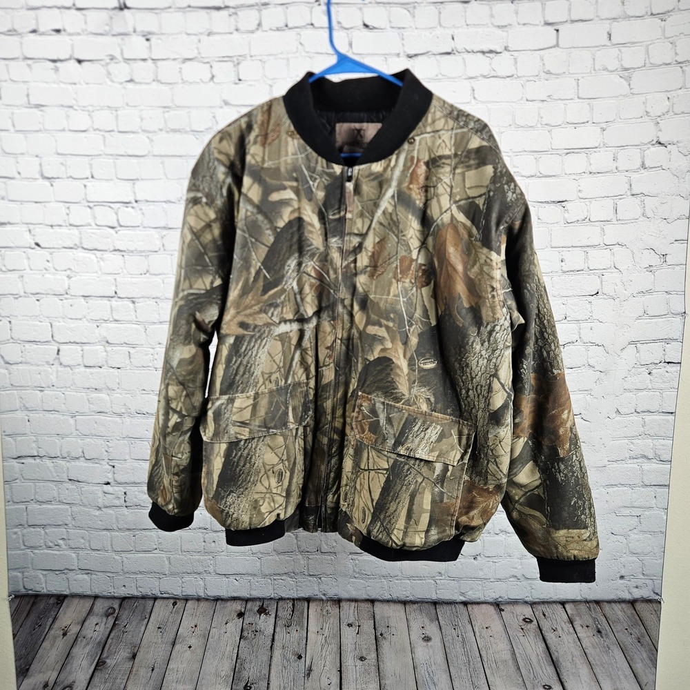 Game Winner Realtree Camo Bomber Jacket Mens XL Quilted Full Zip Hunting
